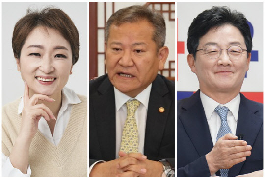 (왼쪽부터) 이언주 전 국회의원, 이상민 행정안전부(이하 행안부) 장관, 유승민 전 국회의원. <이언주·유승민 SNS, 연합뉴스>